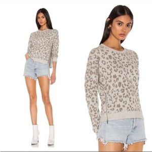 Rails Marlo Gray Leopard Zip Sweatshirt large